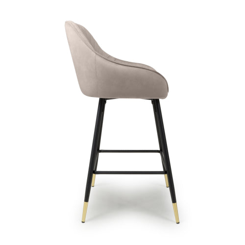 Shankar Savanna Brushed Velvet Bar Stool in Mink