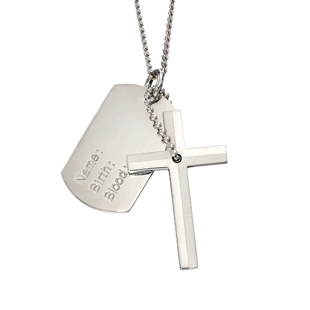 Fred Bennett Cross and Medical Dog Tag Necklace