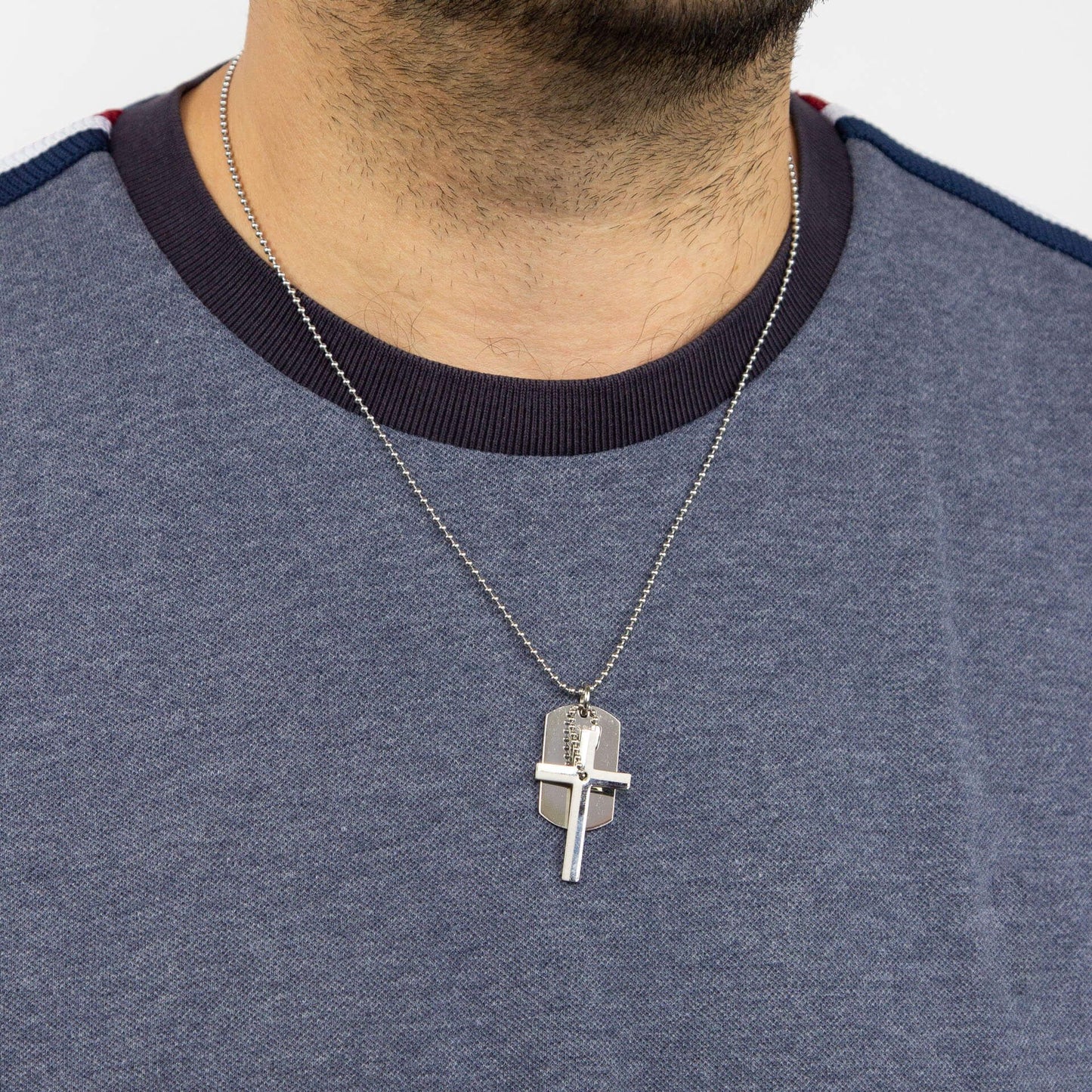 Fred Bennett Cross and Medical Dog Tag Necklace