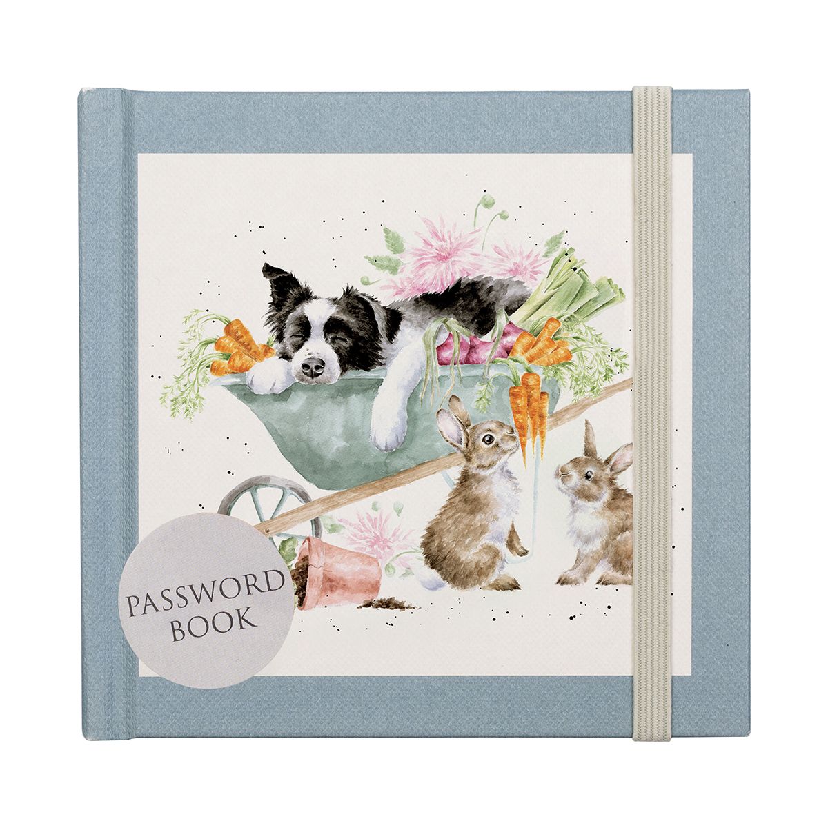 Wrendale Designs 'Sleeping on the Job' Border Collie and Rabbit Password Book