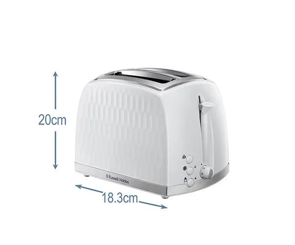 Russell Hobbs 2 Slice Honeycomb Toaster in White