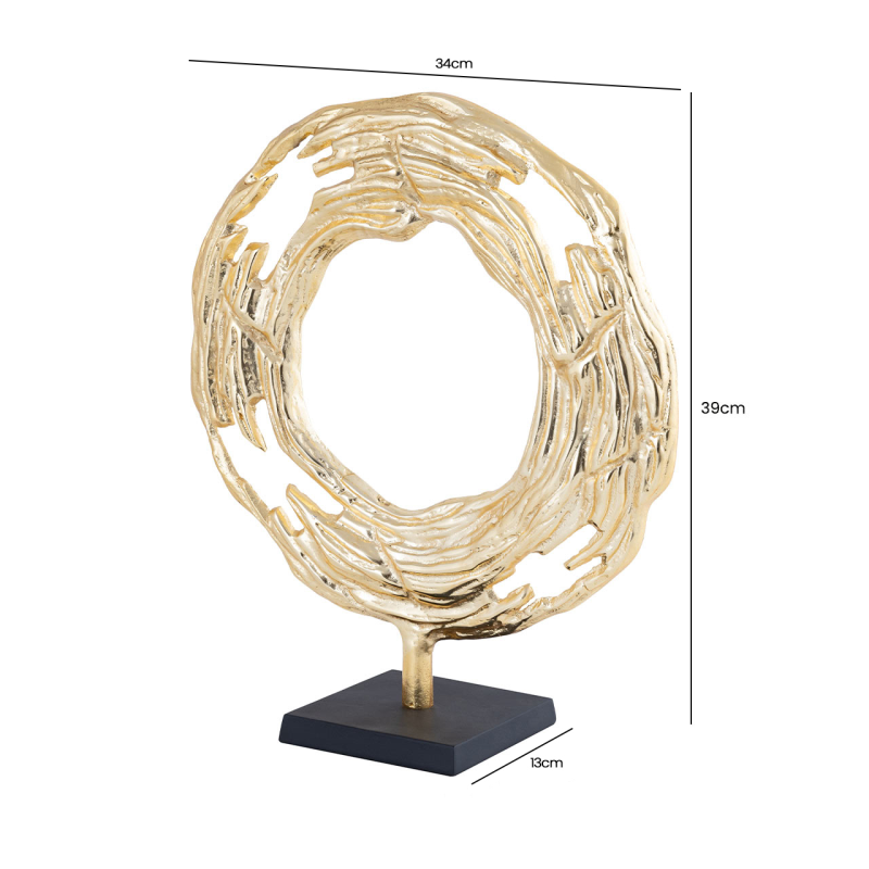 Gold Round Metal Sculpture (39cm)