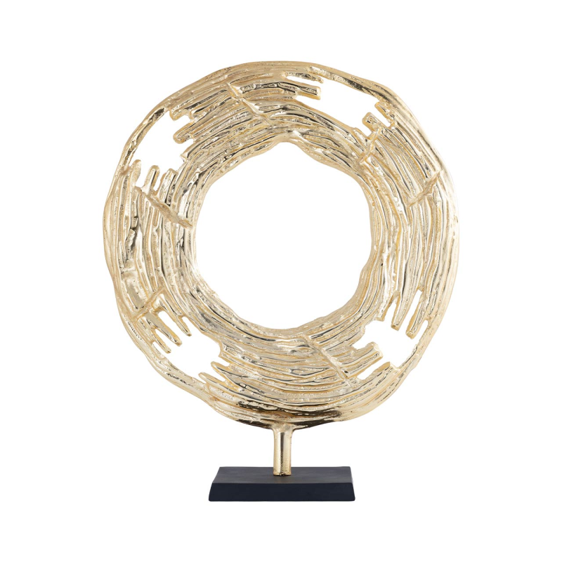 Gold Round Metal Sculpture (47cm)