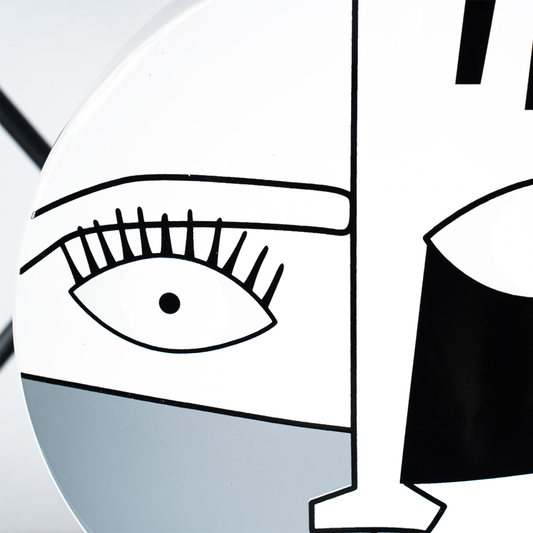 Black and White Face Abstract Ginger Jar (29cm)