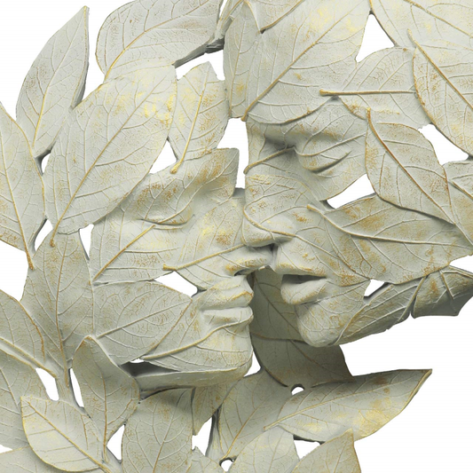 Cream and Gold Polyresin Couple (37.6cm)