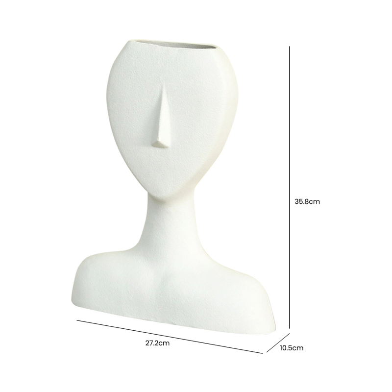White Face Ceramic Vase