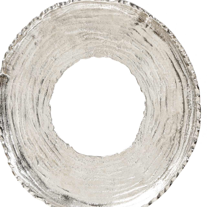 Nickel Round Metal Sculpture with Black Base (46cm)
