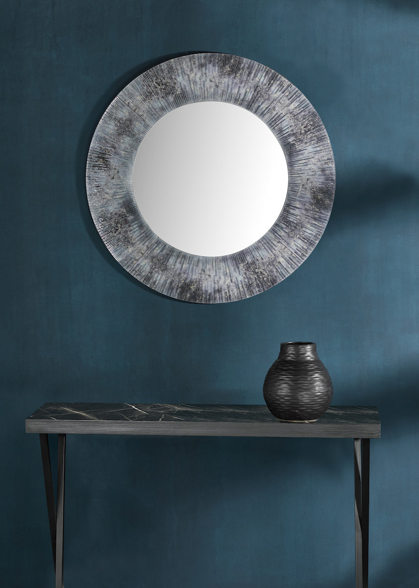 Dar Data Console Table Dark Marble Effect