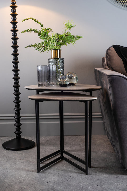 Dar Mibello Nested Side Tables Light Oak Effect