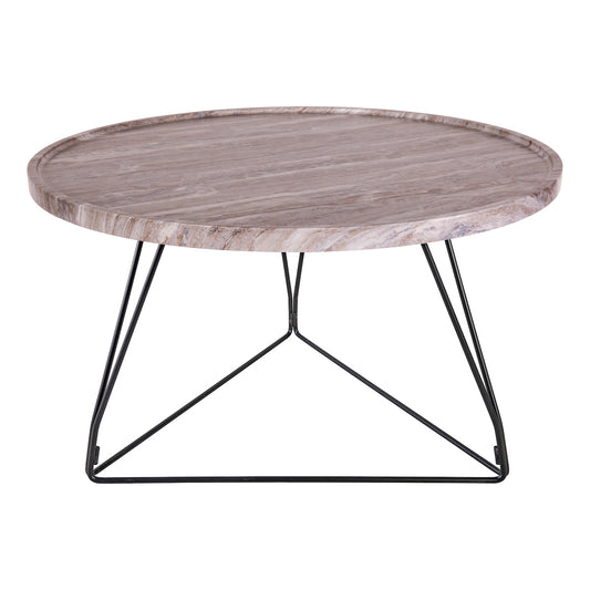 Dar Miguel Coffee Table Brown Stone Veneer and Matt Black