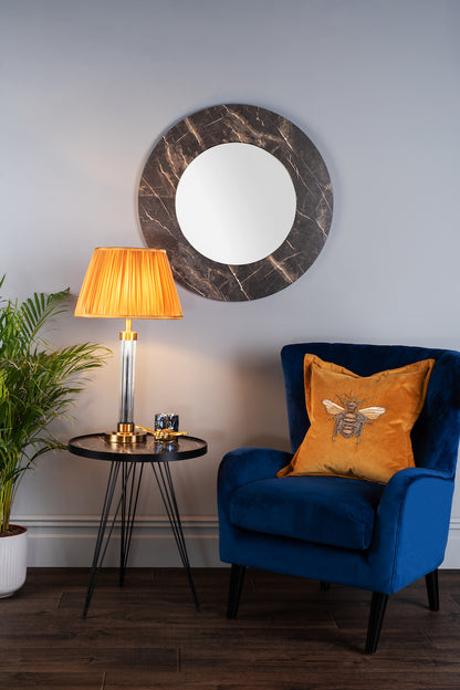 Dar Rauma Round Side Table Dark Grey Stone Effect
