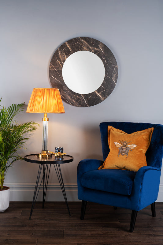 Dar Rauma Round Side Table Dark Grey Stone Effect