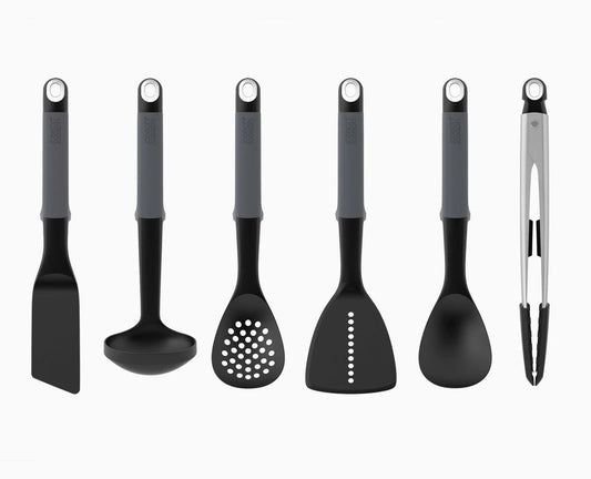 Joseph & Joseph Elevate™ 6-piece Grey Utensils Carousel Set with Tongs
