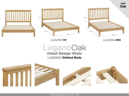 Lugano Oak Slatted Bed