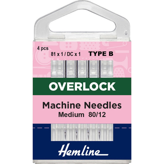 Hemline Overlock Machine Needles Medium 80/12 4 pcs