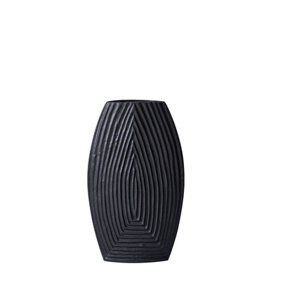 Libra Darsa Ridged Black Vase