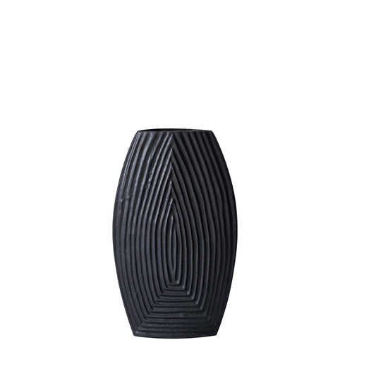 Libra Darsa Ridged Black Vase