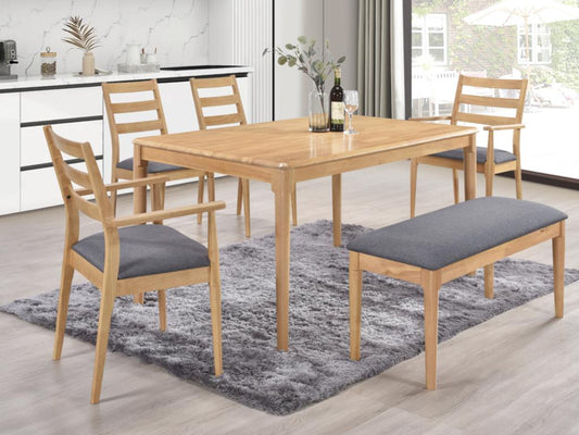 Orlando Oak Dining Set (Includes 4 Chairs & 1 Bench)
