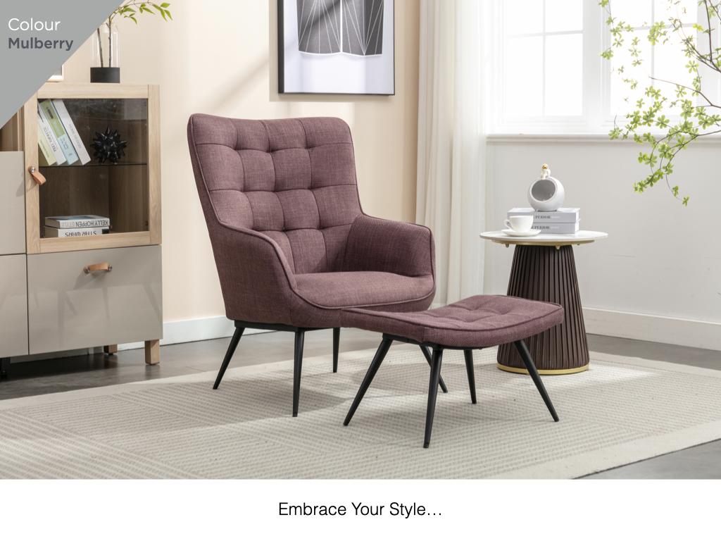 Katelyn Accent Chair with Stool