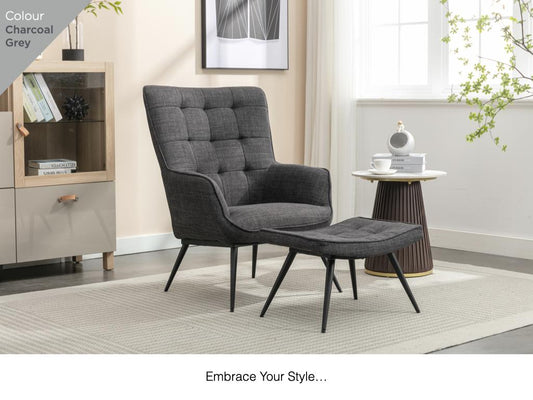 Katelyn Accent Chair with Stool