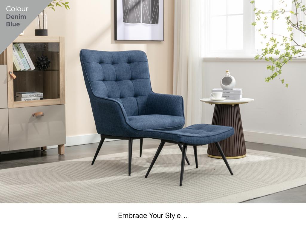 Katelyn Accent Chair with Stool