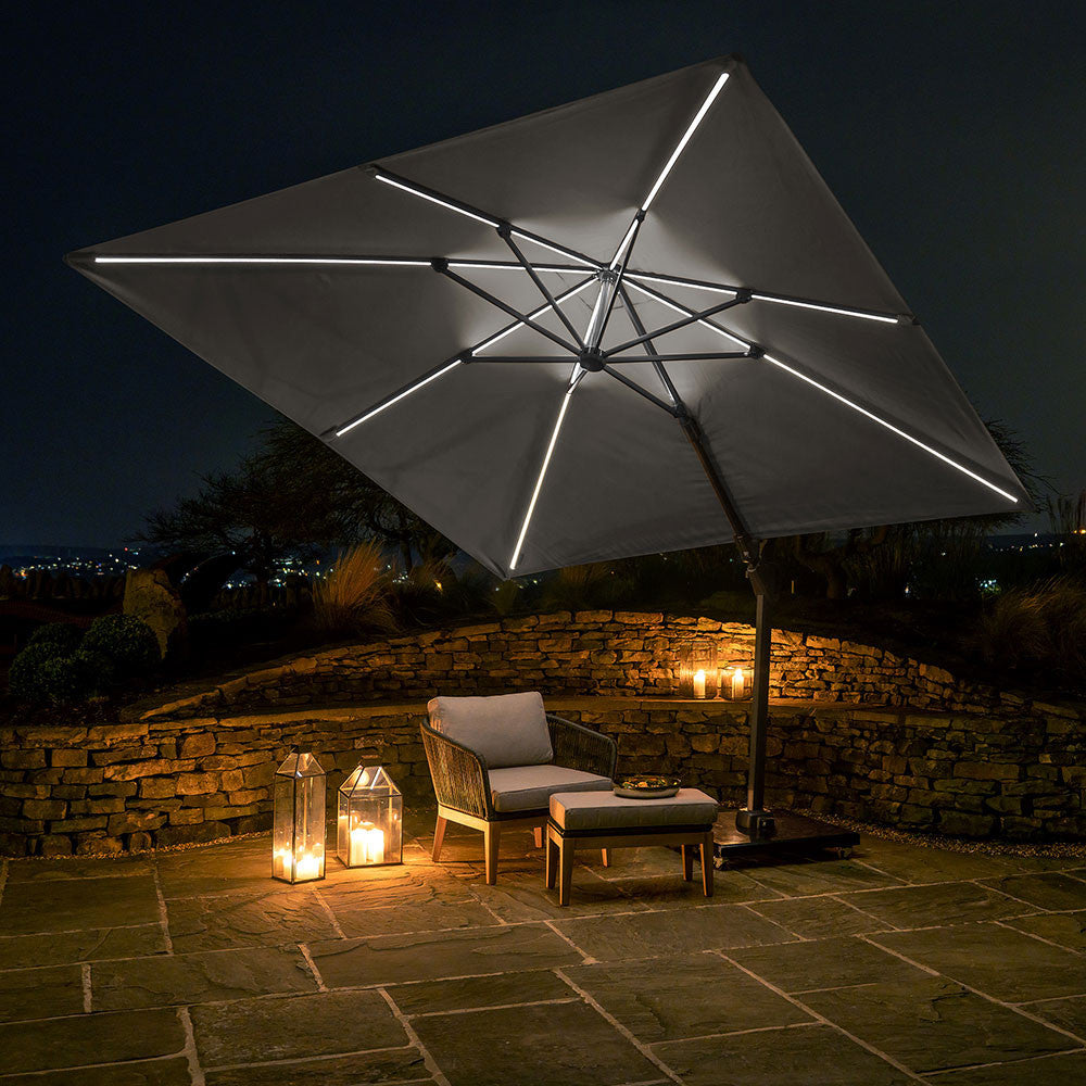 Glow Challenger T2 3m Square Free Arm Parasol