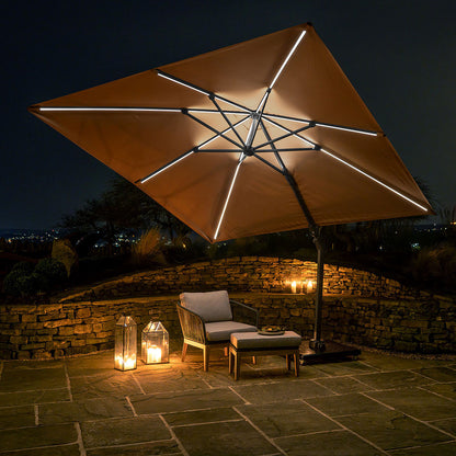 Glow Challenger T2 3m Square Free Arm Parasol