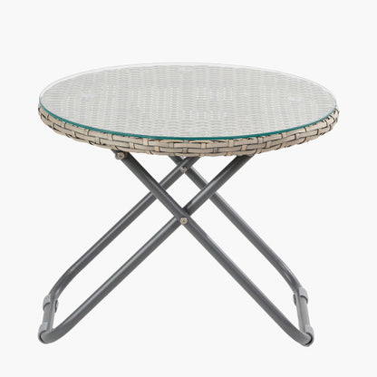 Pacific Tobs Outdoor Foldable Faux Rattan Loungers Set in Grey