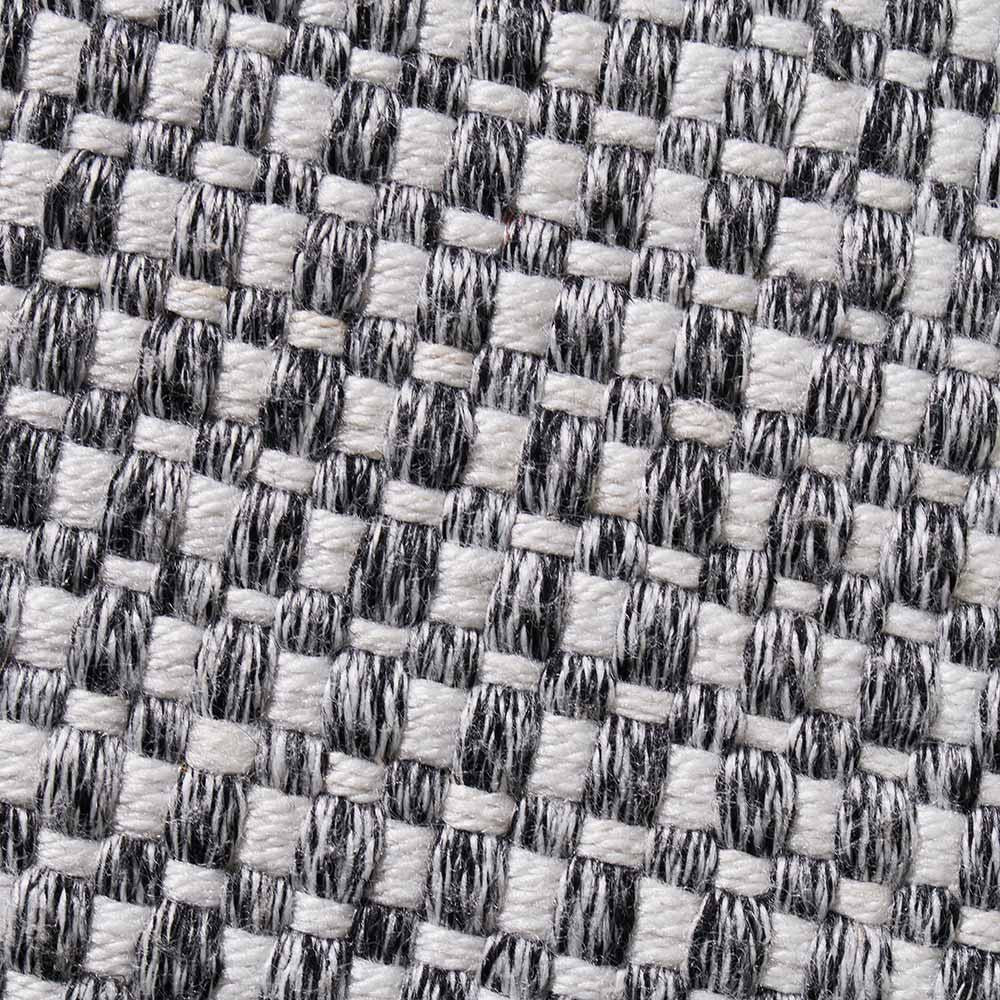 Indoor Outdoor Graphite and White Basket Weave Design Scatter Cushion