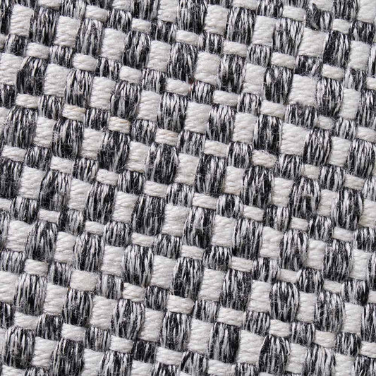Indoor Outdoor Graphite and White Basket Weave Design Scatter Cushion