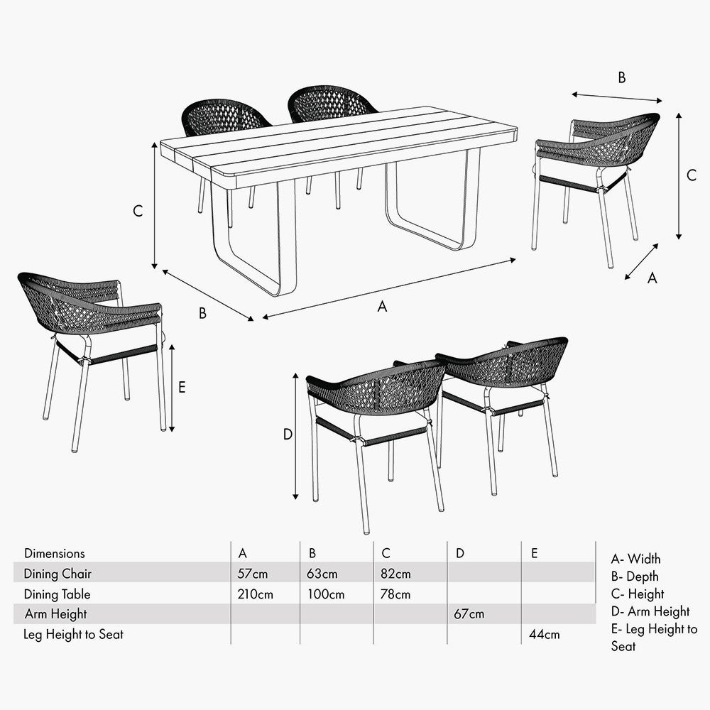 Osaka Latte Outdoor Dining Set