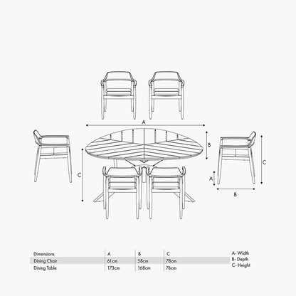 Reuleaux Outdoor 6-Seater Dining Set