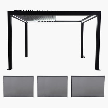 Abierto Full Electric 3m x 4m with LED and 2 x 3m & 1 x 4m Electric Blinds