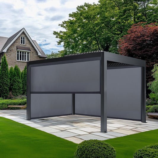 Abierto Full Electric 3m x 4m with LED and 2 x 4m & 1 x 3m Electric Blinds