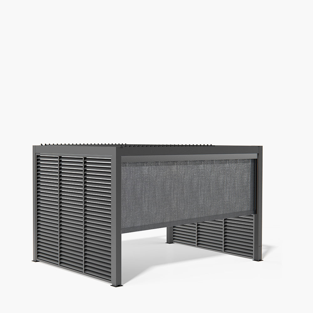 Abierto Full Electric 3m x 4m with LED and 2 x 3m Fixed Louvre Panels & 1 x 4m Electric Blind