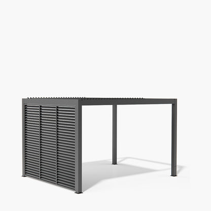 Pavillo Teak 3.5m x 3.5m Pergola with Pavillo Louvre Long Front/Back Panel and Short Side Panel