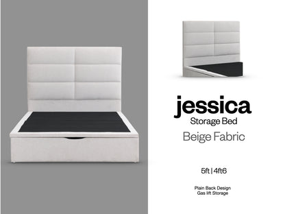 Jessica Storage Bed in Beige