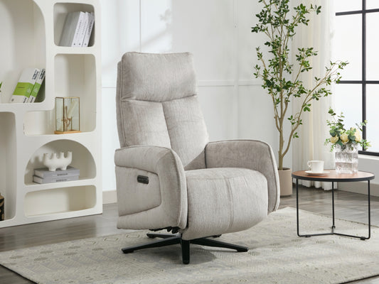 Prestige Fabric Electric Swivel Chair in Rabbit (Dual Motor)