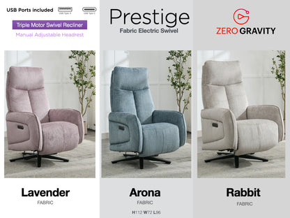 Prestige Fabric Electric Swivel Chair