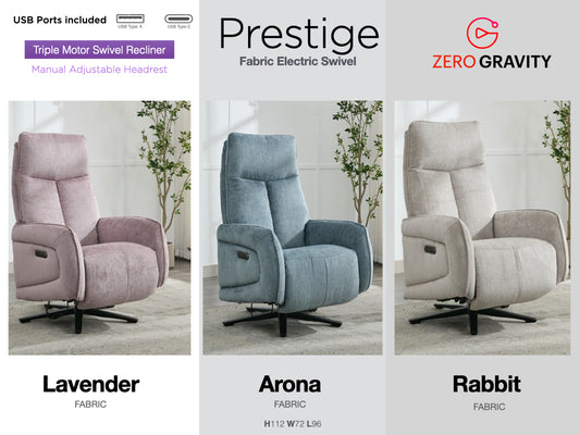 Prestige Fabric Electric Swivel Chair