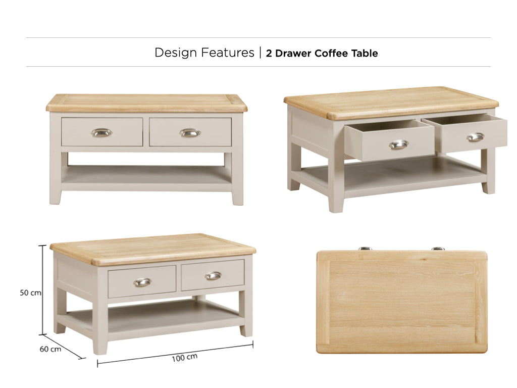 Windermere Painted 2 Drawer Coffee Table