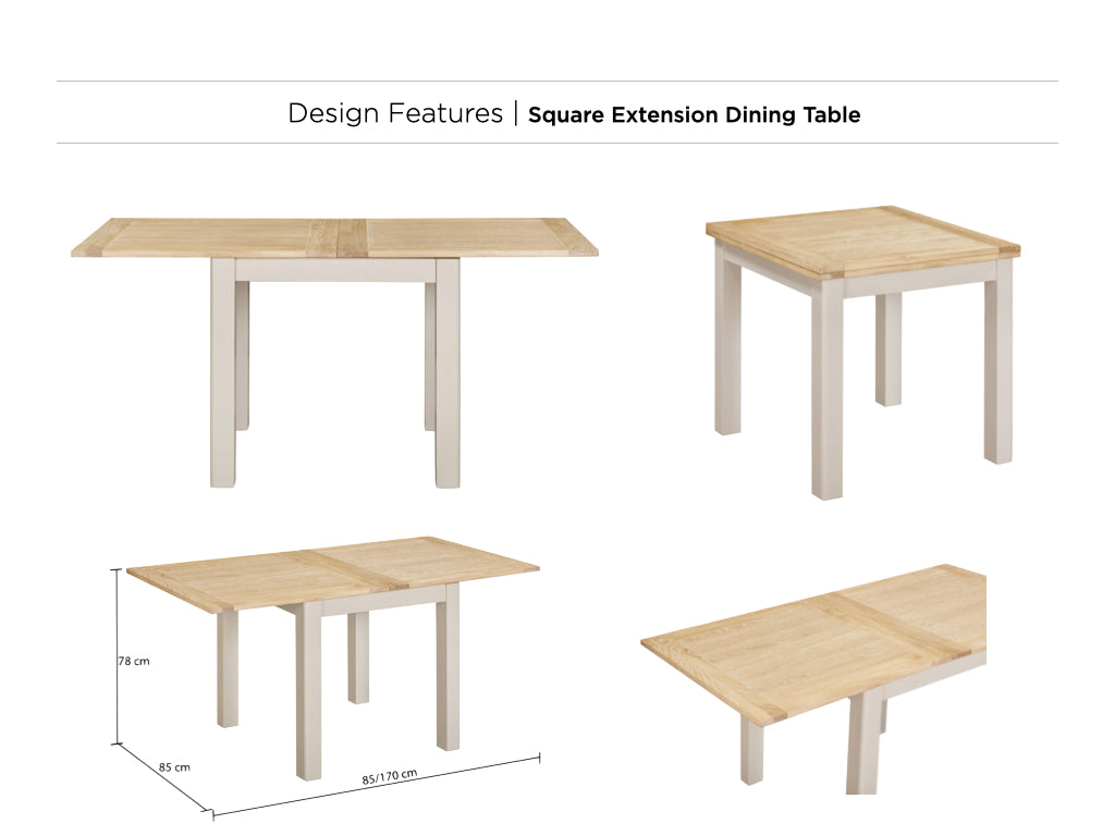 Windermere Painted Square Extension Dining Table