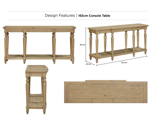 Chateau Rustic Console Table (165cm)