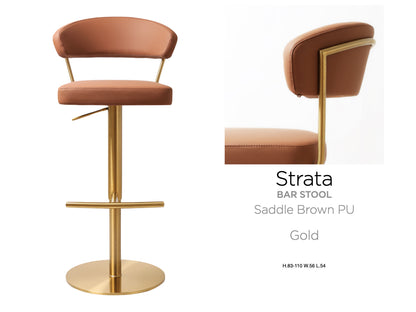 Strata Gold Saddle Brown Barstool