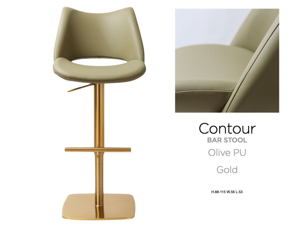 Contour Gold Olive Barstool