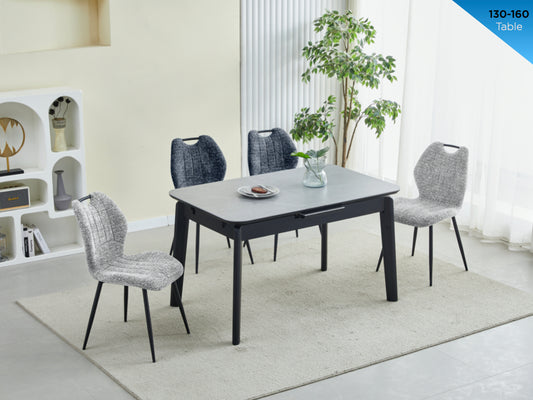 Turin Sintered Stone Extension Dining Table (Includes 4 Chairs)