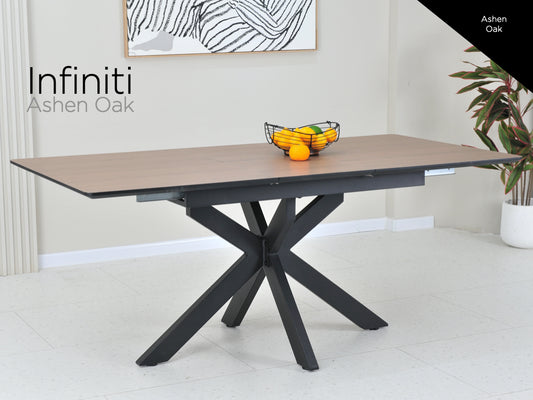 Infiniti Extension Dining Table Ashen Oak (Includes 4 Chairs)