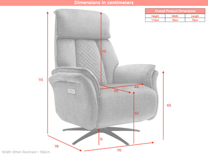 Evoque Swivel Electric Armchair
