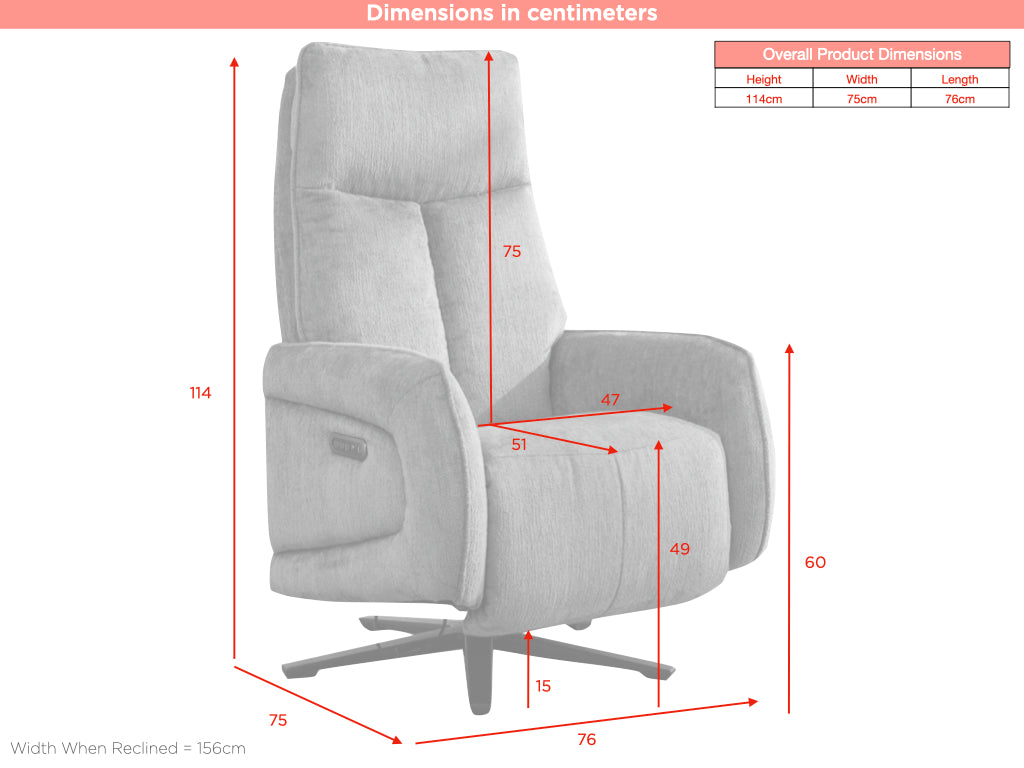 Prestige Fabric Electric Swivel Chair