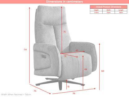 Prestige Fabric Electric Swivel Chair